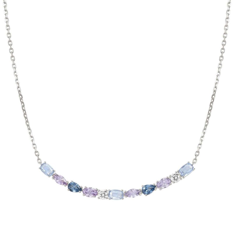 Collana ricca colour wave zirconi blu st