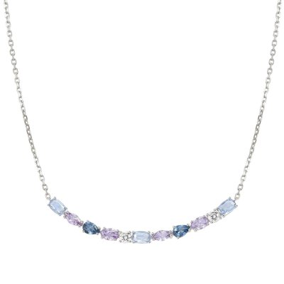 Collana ricca colour wave zirconi blu st