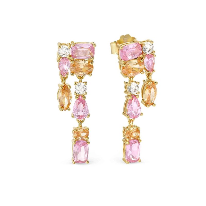 Orecchini pendenti colour wave rosa gt