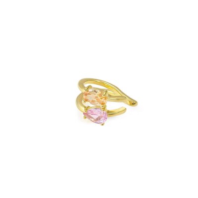Orecchino earcuff colour wave gt giallo- rosa