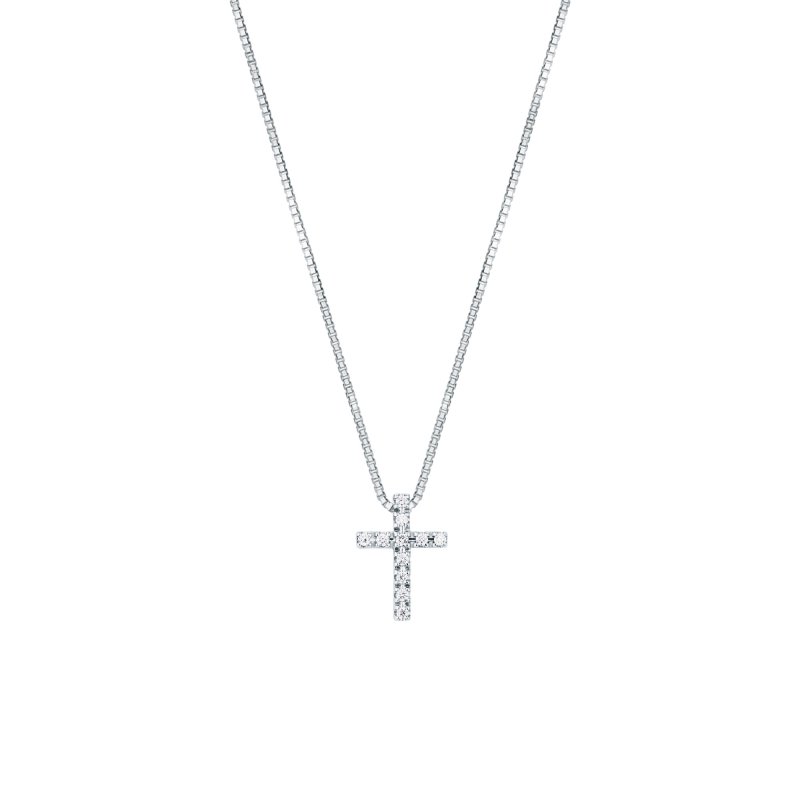 Girocollo con croce di brillanti 0,07 ct