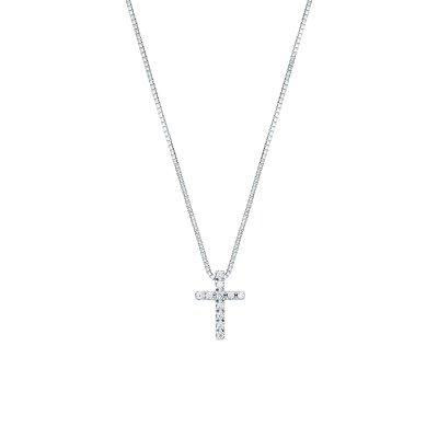 Girocollo con croce di brillanti 0,07 ct