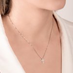 Girocollo con croce di brillanti 0,07 ct - Foto 2