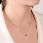 Girocollo con smeraldo ovale e contorno di brillanti - Foto 2