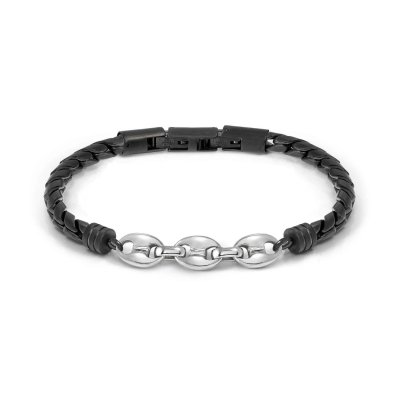 Bracciale manvision stones chicco di caffè st/ bk