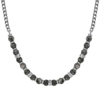 Collana manvision stones con diaspro grigio