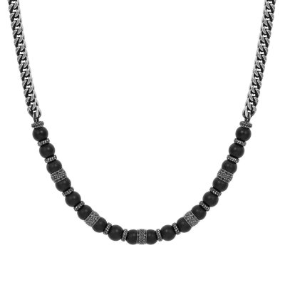 Collana manvision stones con agata nera