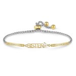 Bracciale milleluci ed. family in acciaio e cubic zirconia (gold ricco) sister - Foto 1
