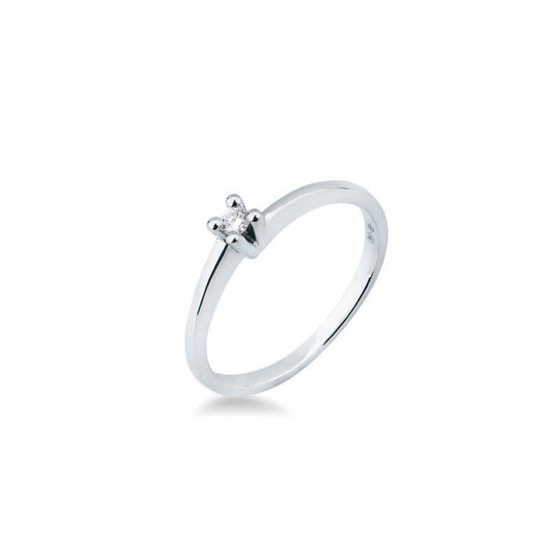 Anello solitario 4 punte 0,05 ct