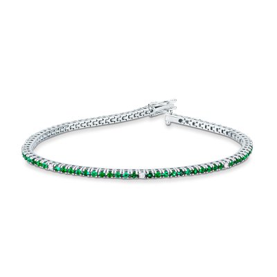 Bracciale tennis con smeraldi e brillanti