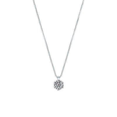 Girocollo fiore con brillanti 0,21 ct