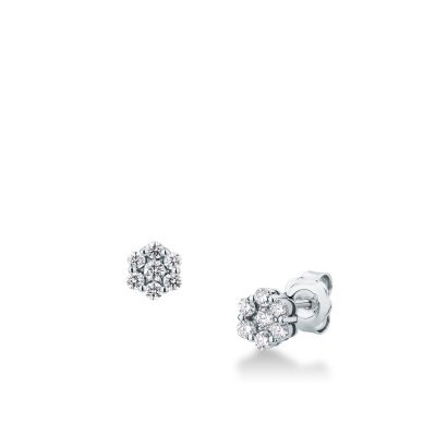 Orecchini a fiore con brillanti 0,50