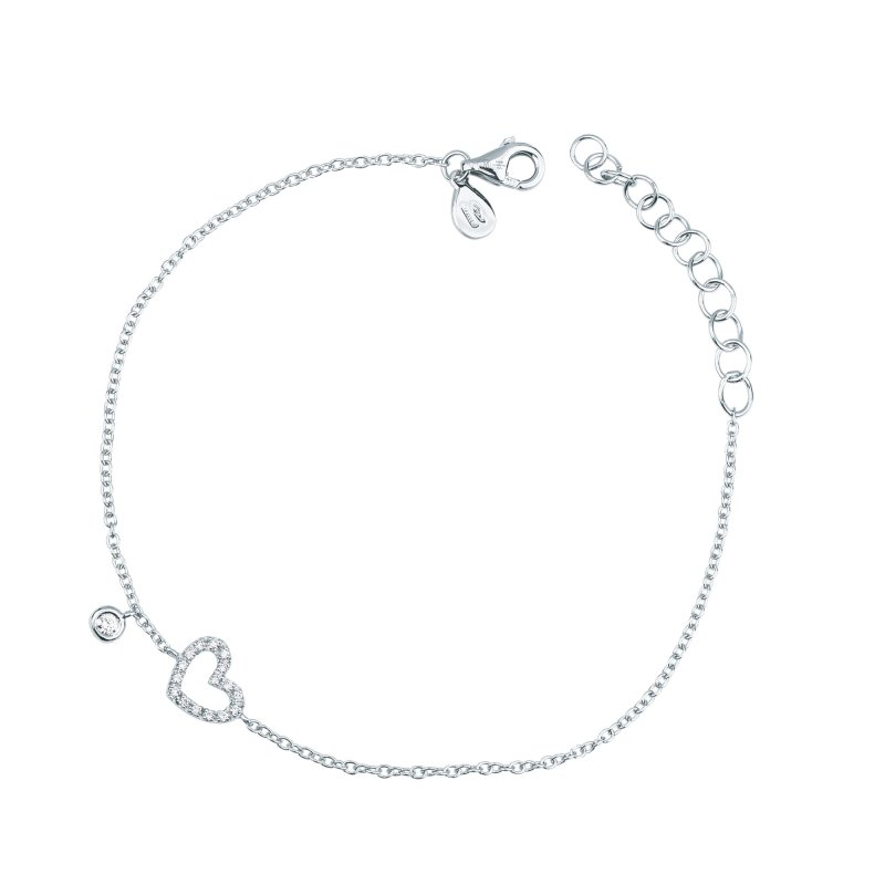 Bracciale con cuore piccolo di brillanti