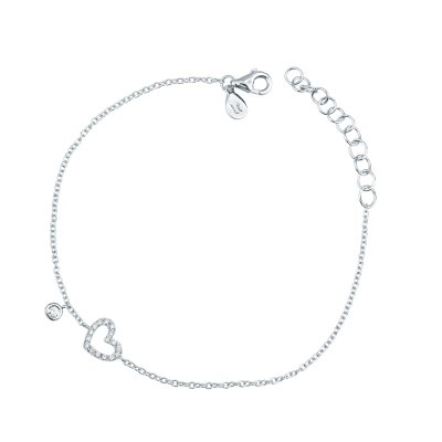 Bracciale con cuore piccolo di brillanti