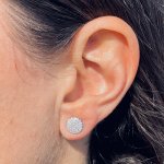 Orecchini tondi con pavé di brillanti - Foto 2