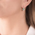 Orecchini monachella smeraldo e brillanti - Foto 4