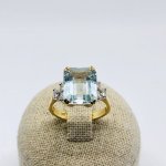 Anello con acquamarina e brillanti - Foto 1