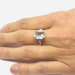 Anello con acquamarina e brillanti - Foto 2