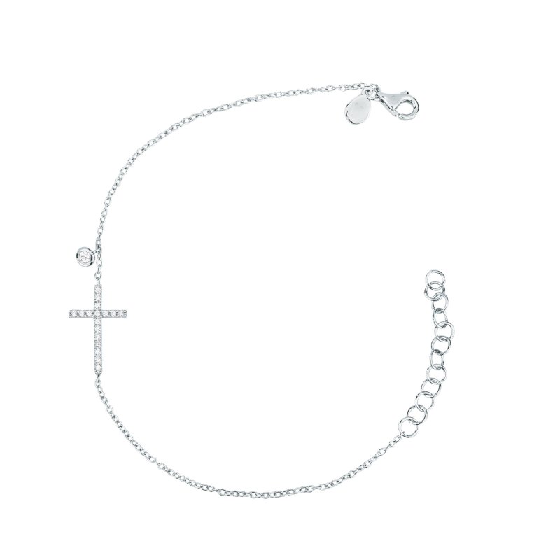 Bracciale con croce di brillanti 0,08 ct