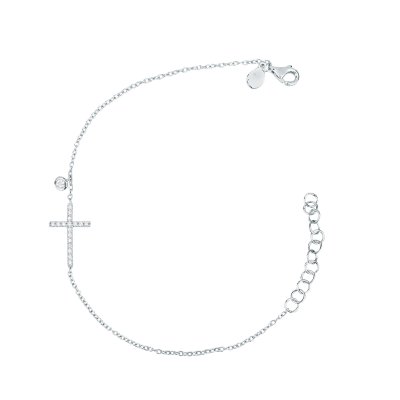 Bracciale con croce di brillanti 0,08 ct