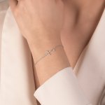 Bracciale con croce di brillanti 0,08 ct - Foto 2
