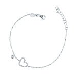 Bracciale con cuore grande di brillanti - Foto 1