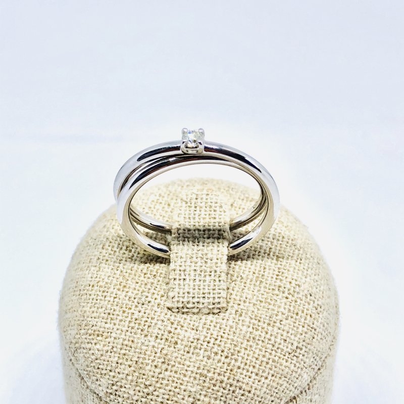 Doppia fede solitario 0,08 ct