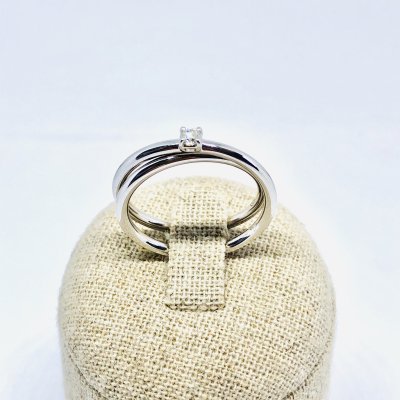 Doppia fede solitario 0,08 ct