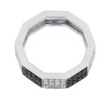 Anello decagonale con brillanti bianchi e neri - Foto 4