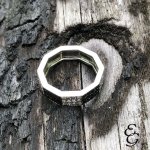 Anello decagonale con brillanti bianchi e neri - Foto 6