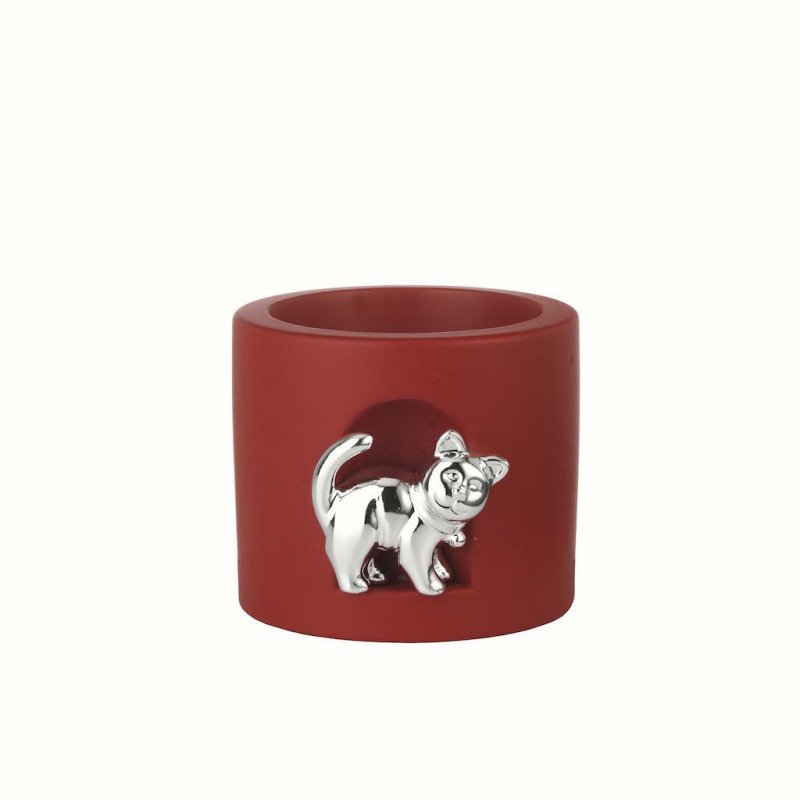 Vasetto gatto 8 cm rosso