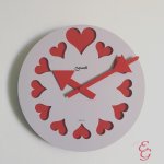 Orologio da parete con cuori rossi 37 cm - Foto 1