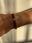 Bracciale gas semirigido in oro rosa con brillanti - Foto 4
