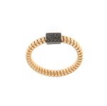 Anello gas in oro rosa con brillanti neri - Foto 1