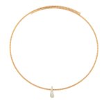 Collier rigido oro rosa con pendente di brillanti - Foto 1