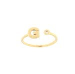 Anello lettera g in oro giallo e zircone - Foto 1