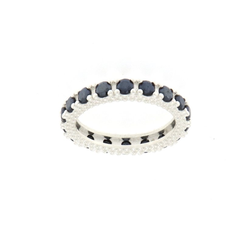 Anello mini marrakech argento e pietre nere