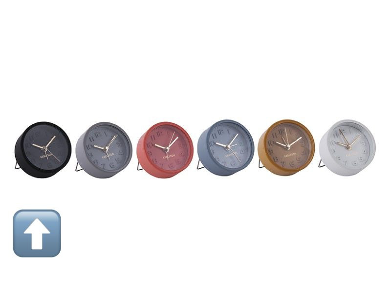 Mini alarm clock 5 cm black