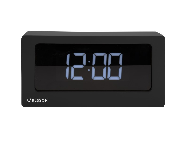 Boxed led alarm clock black 25 cm