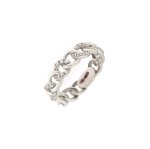 Anello gourmette oro bianco e zirconi - Foto 2