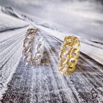 Anello gourmette oro bianco e zirconi - Foto 5