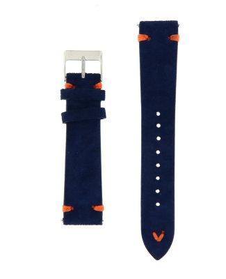 Cinturino in pelle scamosciata blu 20 mm
