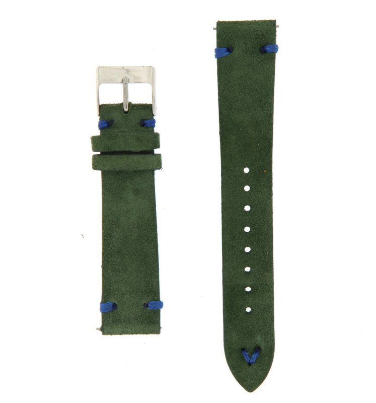 Cinturino in pelle scamosciata verde 20 mm