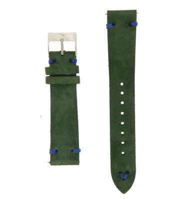 Cinturino in pelle scamosciata verde 20 mm