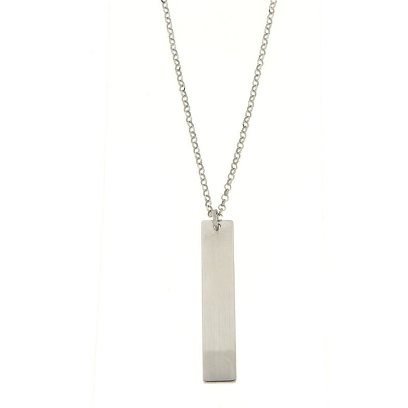 Girocollo in argento con piastrina personalizzabile