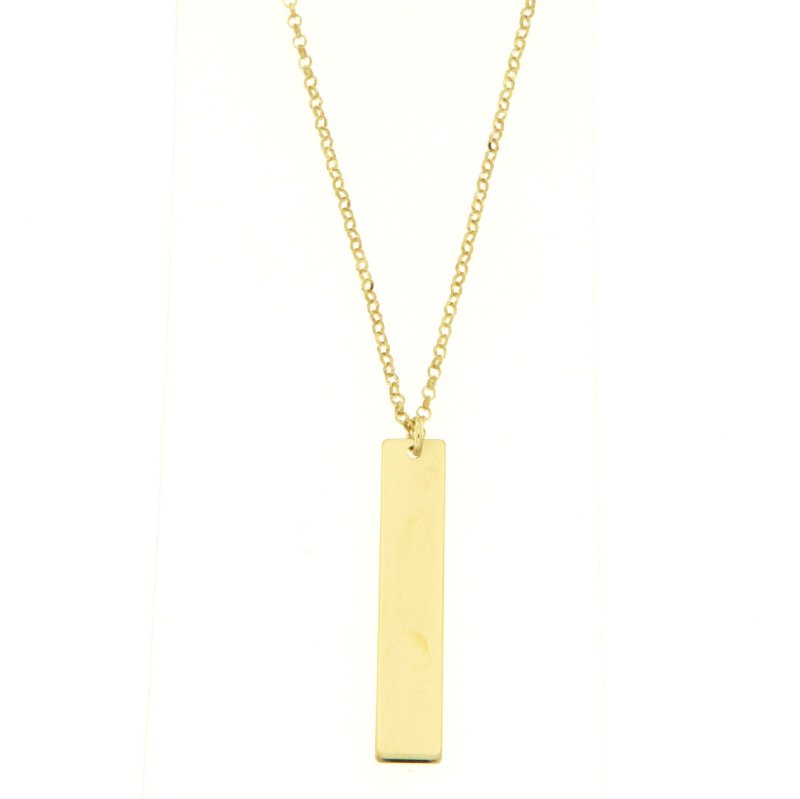 Girocollo in argento dorato con piastrina personalizzabile