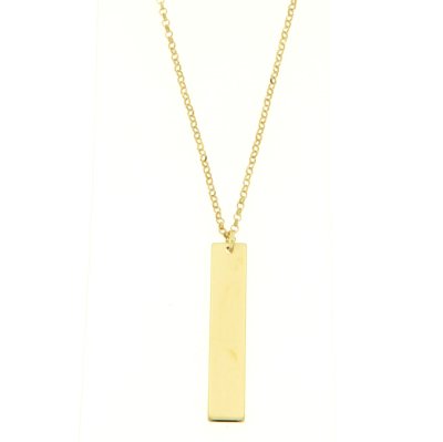 Girocollo in argento dorato con piastrina personalizzabile