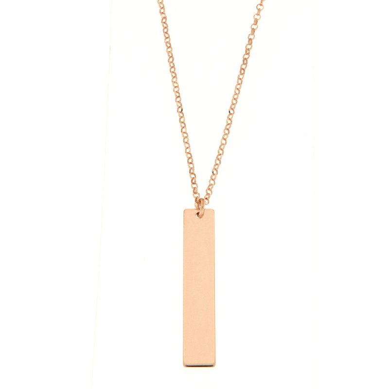 Girocollo in argento rosato con piastrina personalizzabile