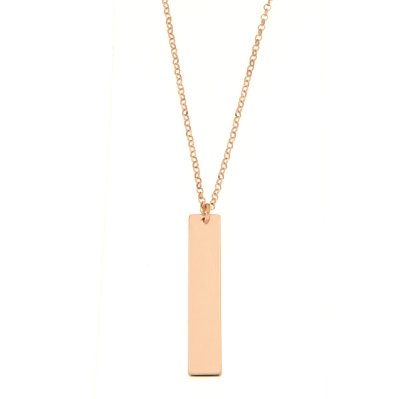 Girocollo in argento rosato con piastrina personalizzabile