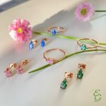 Anello spring in oro rosa e pietre verdi - Foto 3